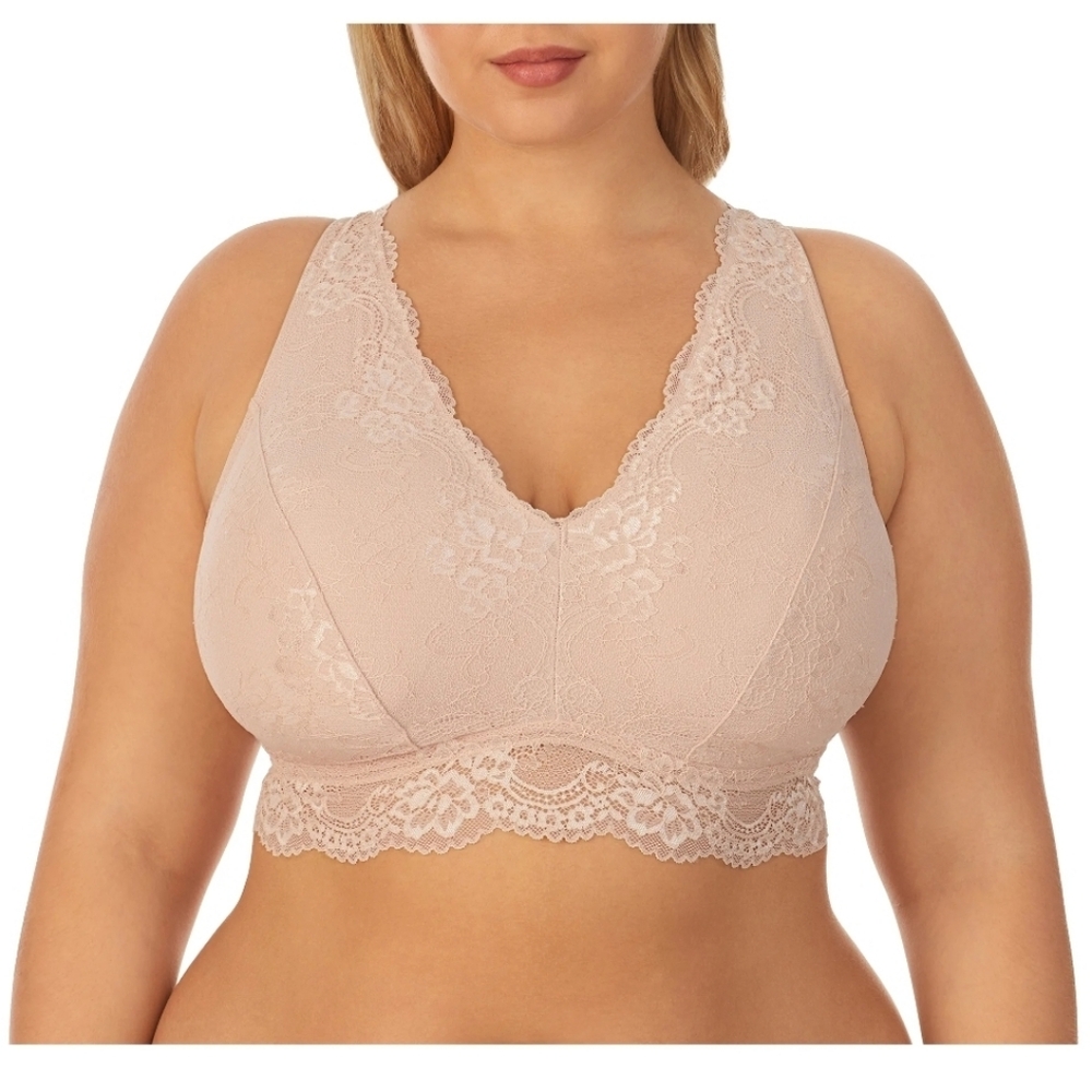 DREAMFIT Full Coverage Wireless Lace Bralette with Adjustable Convertible 3X NWT